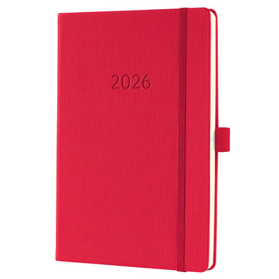 Sigel Wochenplaner 2026 Conceptum – Größe A5 – Rot – Hardcover – SI-C2664