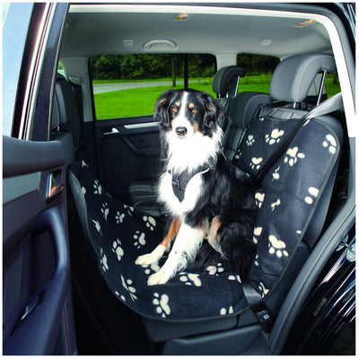 Trixie -Auto Say Pootprint Nylon Fleece Black Beige