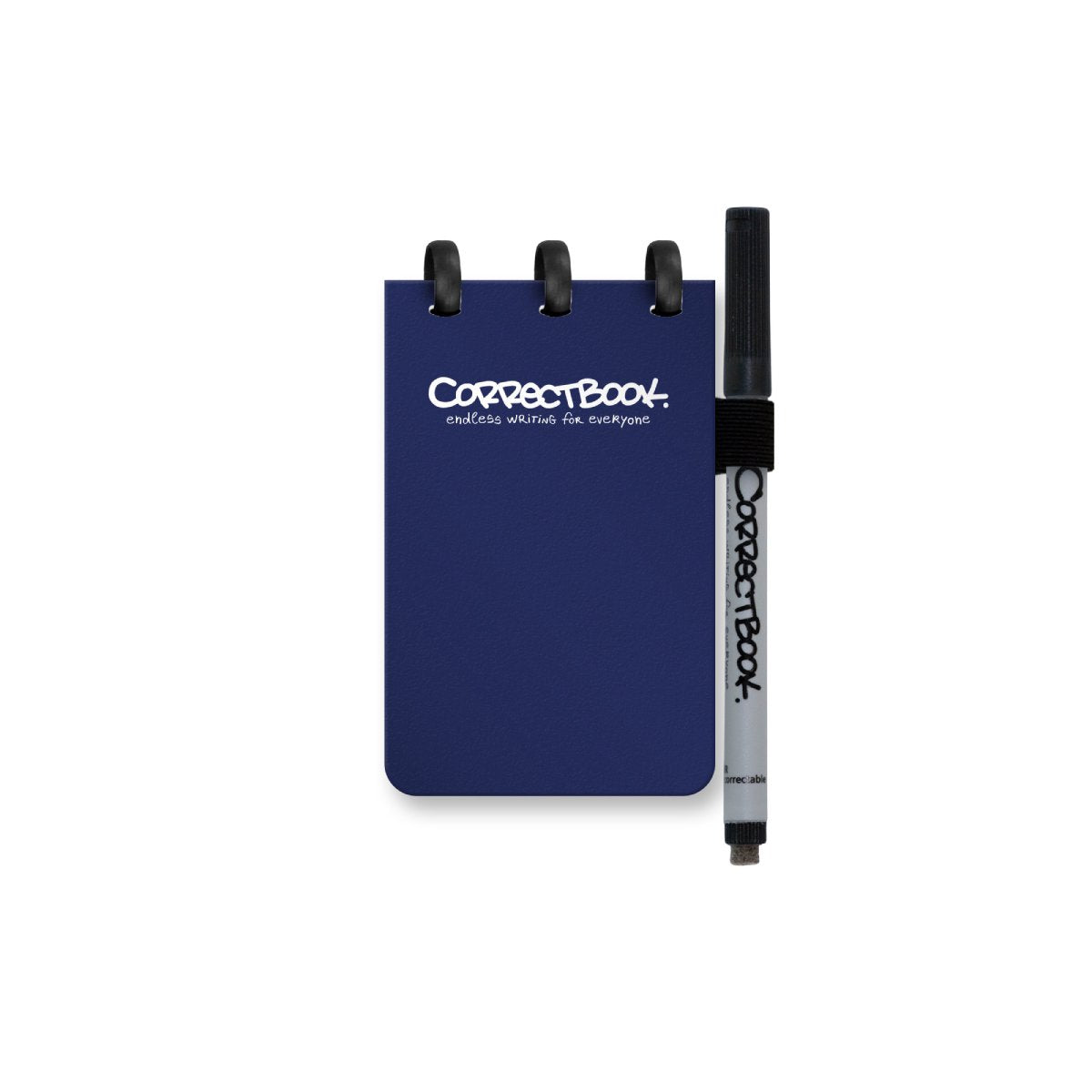 Correctbook A7 löschbares Notizbuch – wiederverwendbares Notizbuch – Mitternachtsblau – leer – inklusive Stiftwischtuch – Taschenformat