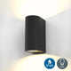 B.k.licht - Wandleuchte - für drinnen und draußen - Up- und Downlight - Metall - Schwarz - IP44 - inkl. gu10-Lichtquellen