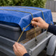 Kinzo Spinnenbinder mit Haken – 2 Stück – elastische Schnellverschlussbänder 150 cm – blau gelb