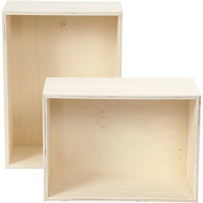 Creativ Company Showboxen, rechteckig, H: 27+31 cm, T: 12,5 cm, B: 19,5+22,5 cm, 2 Stück 1 Set