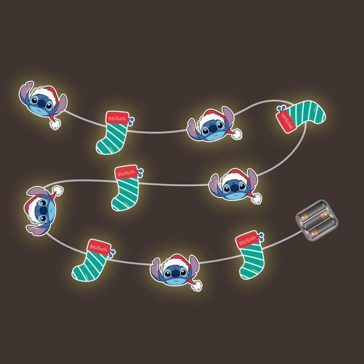Disney Stitch Weihnachtsbeleuchtung – Weihnachtsbeleuchtete Girlande – 10 LED – 1,65 m