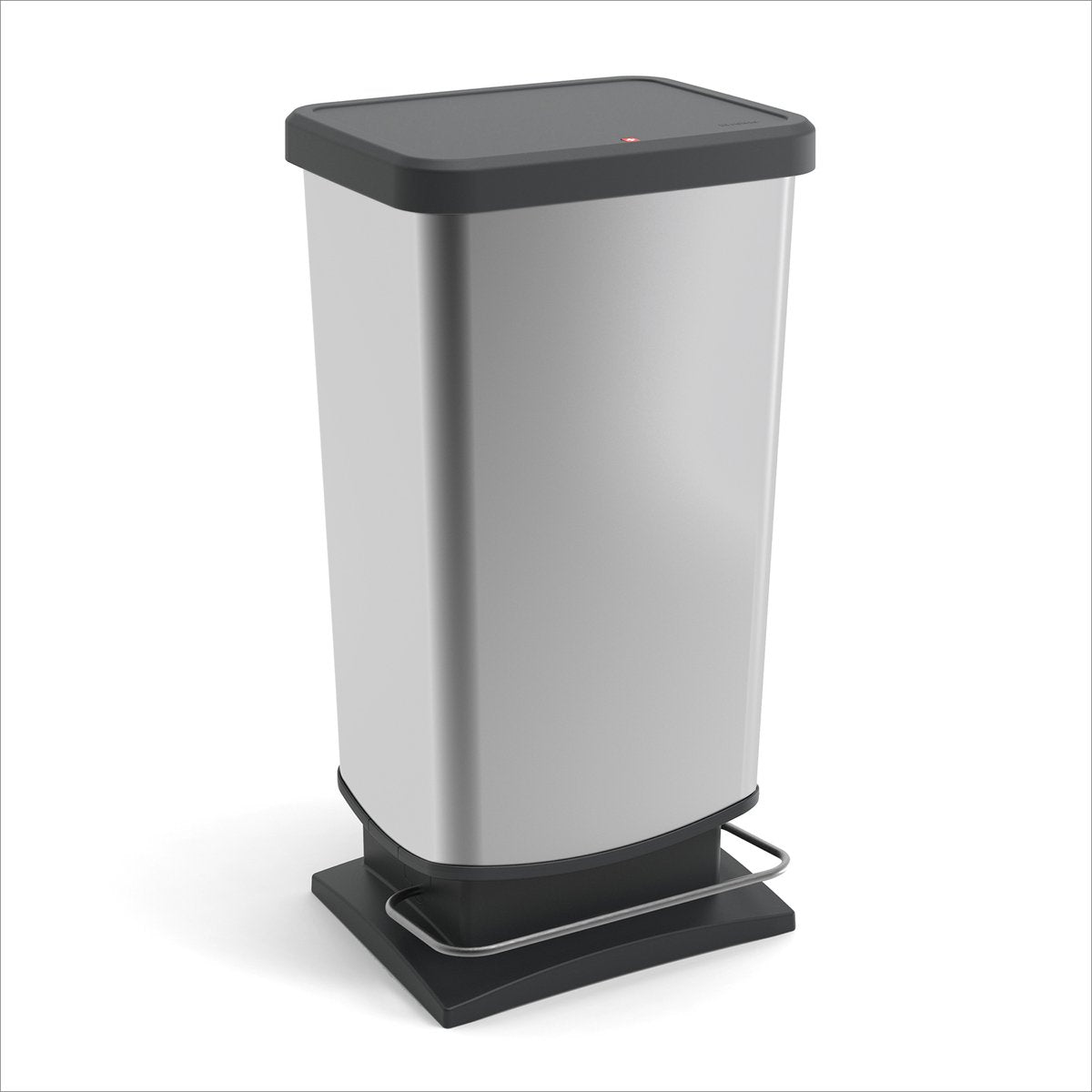Rotho Paso Plus Treteimer – Abfalleimer – 40 ltr – BPA-frei – Silber