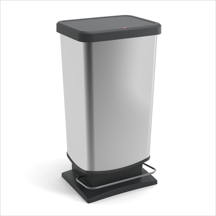 Rotho Paso Plus Treteimer – Abfalleimer – 40 ltr – BPA-frei – Silber