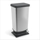 Rotho Paso Plus Treteimer – Abfalleimer – 40 ltr – BPA-frei – Silber