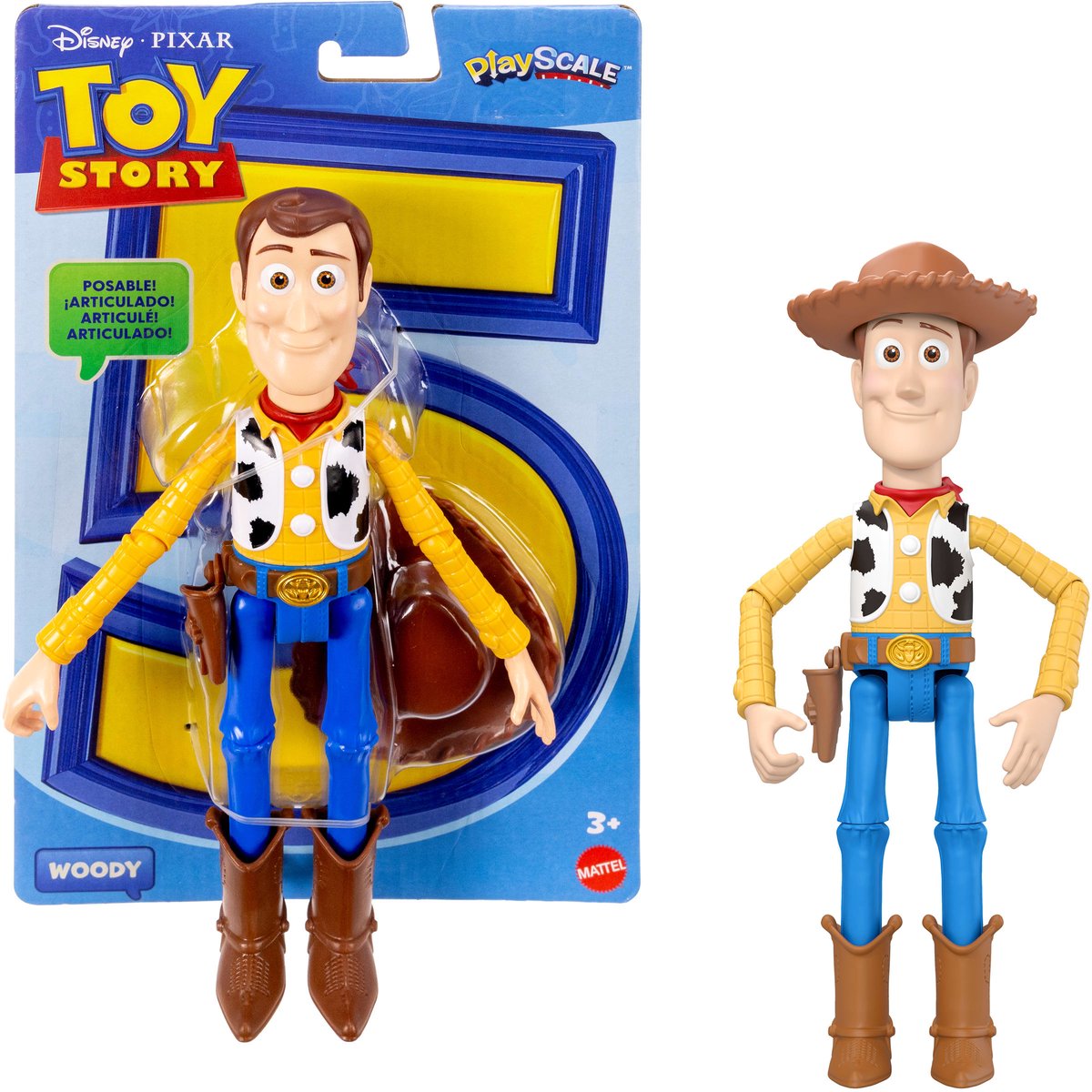 Mattel Disney und Pixar Toy Story Woody Figur Cowboy Sheriff – 14 bewegliche Gelenke