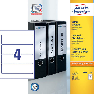 Avery Ordnerrückenetiketten, weiß, 192,0 x 59,0 mm, permanent klebend