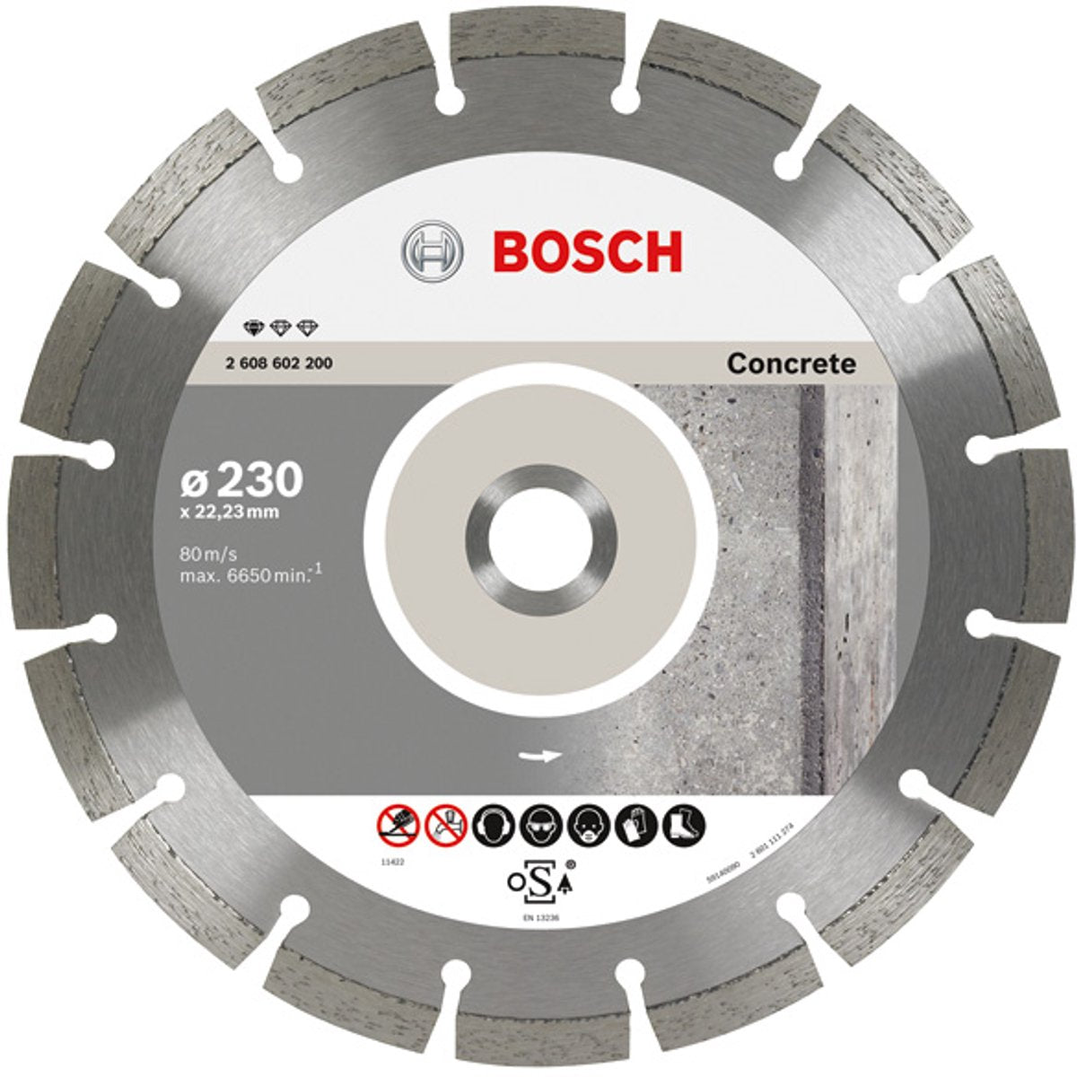 Bosch - Diamanttrennscheibe Standard für Beton 150 x 22,23 x 2 x 10 mm