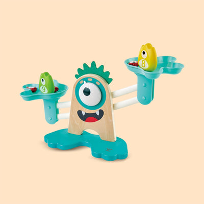 Hape Monsterwaage – Spielzeugwaage mit 20 Monstergewichten, Mathespielzeug ab 3 Jahren