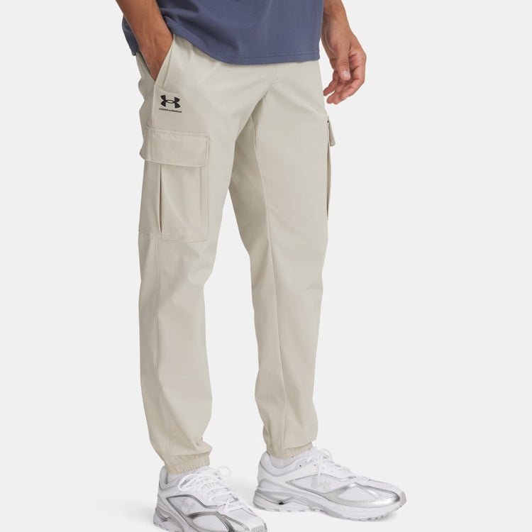 Under Armour Herren-Sporthose „UA Vibe Woven Cargo Pants-Brn“ – Khaki-Basis – Schwarz