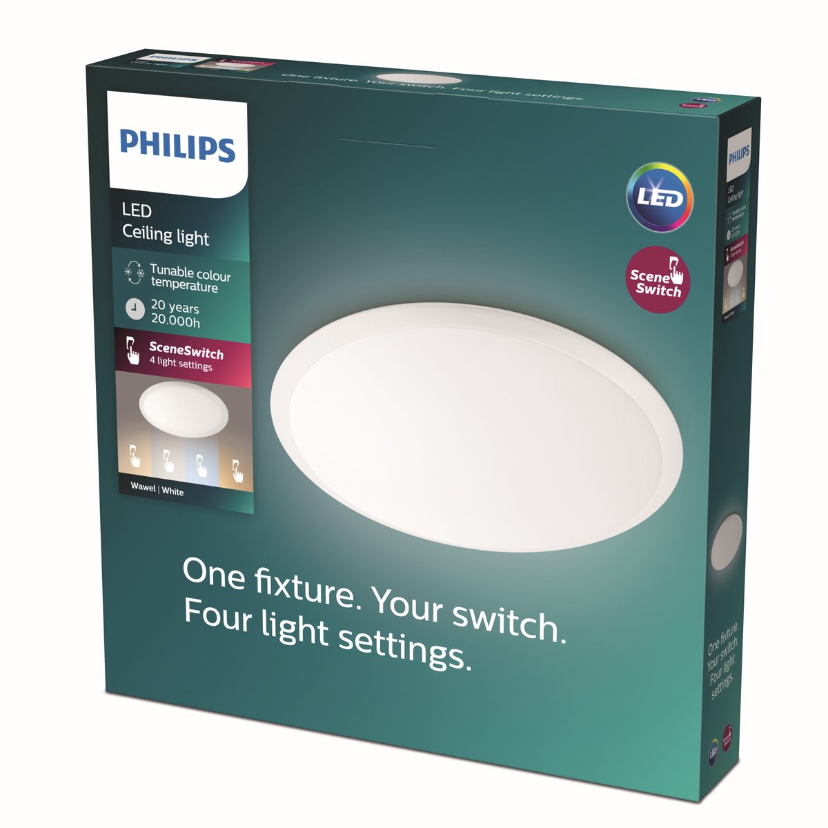 Philips LED Philips Wawel Deckenleuchte – weiß – klein – 17 W