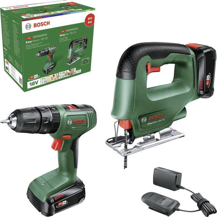Imp Bosch Green Toolkit Easyact 18V-40 + EasySaw 18V-70 | 2 x 2,0 Ah Akku + Ladegerät 06039d810a