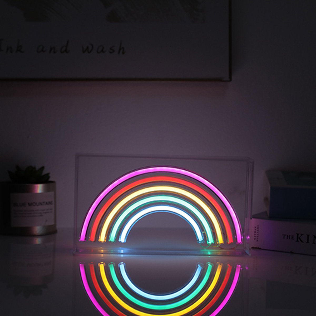 I-totall itotal – Neon-LED-Licht Regenbogen – Stimmungsbeleuchtung – Wandlampe – ideal für Studenten – Männerhöhle – Dekoration – XL2764