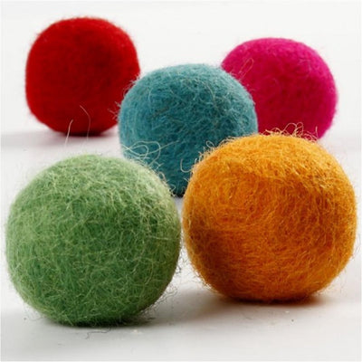 Creativ Company Wollperlen, D 20 mm, kräftige Farben, 64 Stück 1 Box
