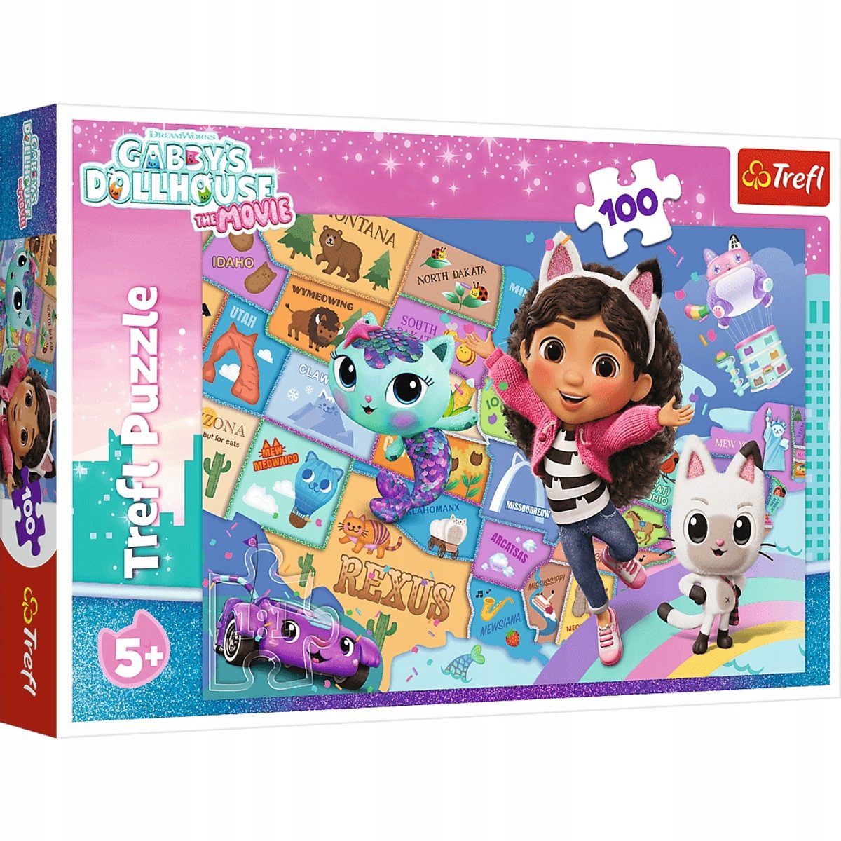 Trefl 100-teiliges Puzzle – Freundschaft im Katzenhaus, Gabbys Puppenhaus
