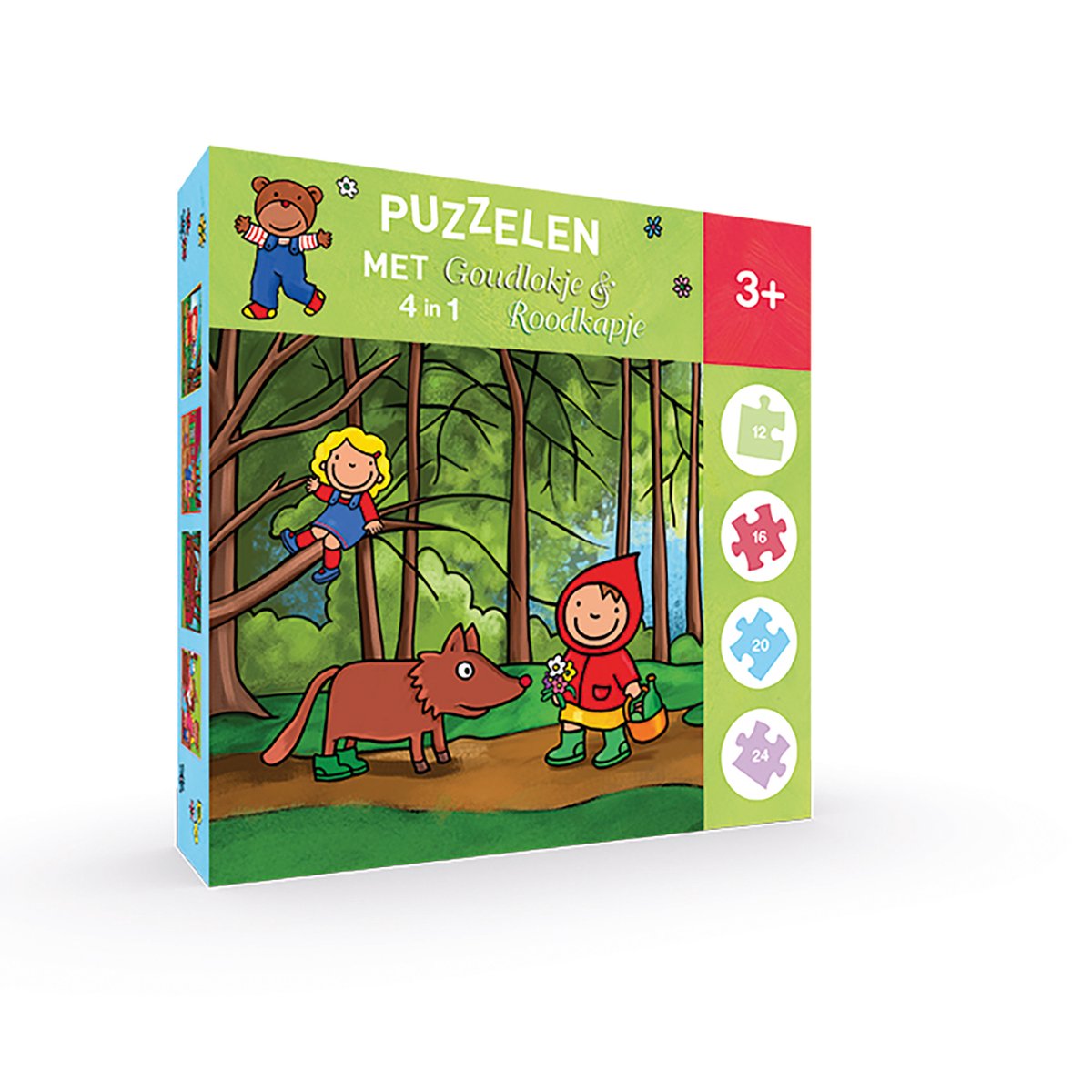 Clavis-Puzzles mit Goldlöckchen und Rotkäppchen. 4-in-1-Puzzle
