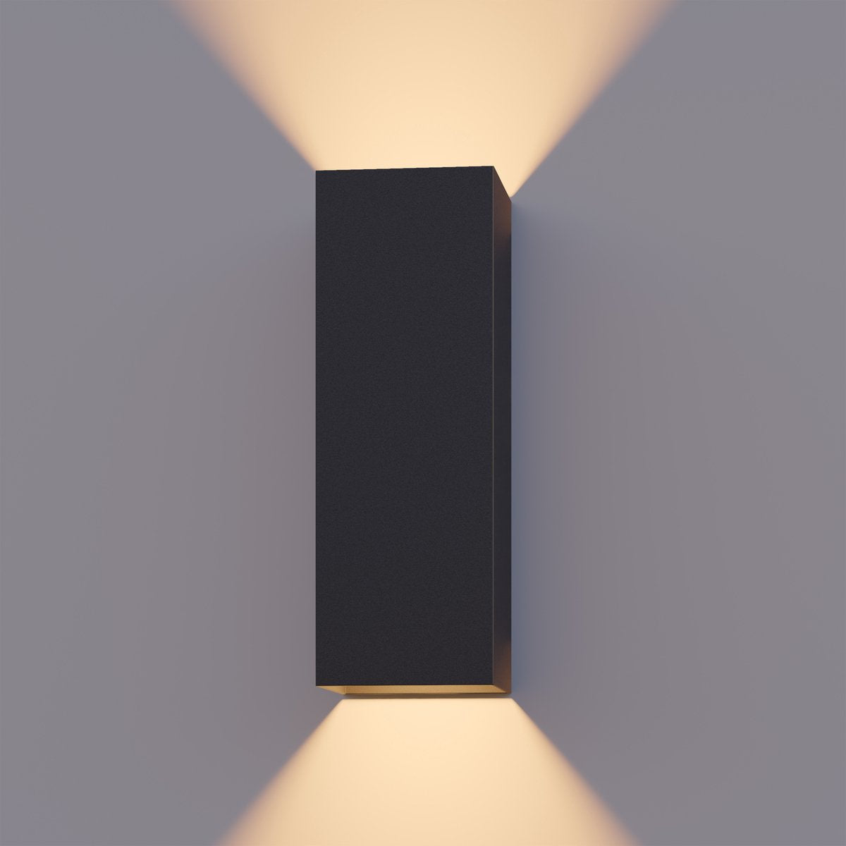 Calex LED-Wandleuchte Milan - Rechteck - LED up down - verstellbarer Abstrahlwinkel - 8W - Gartenbeleuchtung - modernes Design - warmweißes Licht - für drinnen und draußen - Schwarz