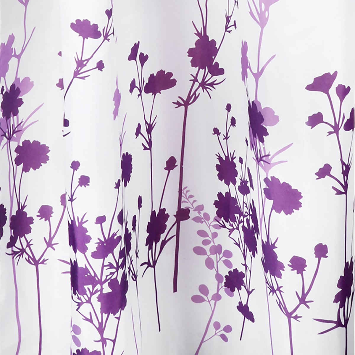 Differnz Duschvorhang Folia – 180 x 200 cm – beschwert – 100 % Polyester – weiß-violett