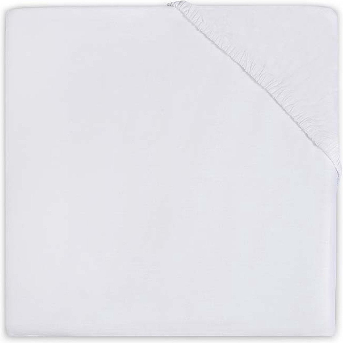 Jollein Baby-Spannbettlaken aus Baumwolle, 40 x 80 x 90 cm – weiß