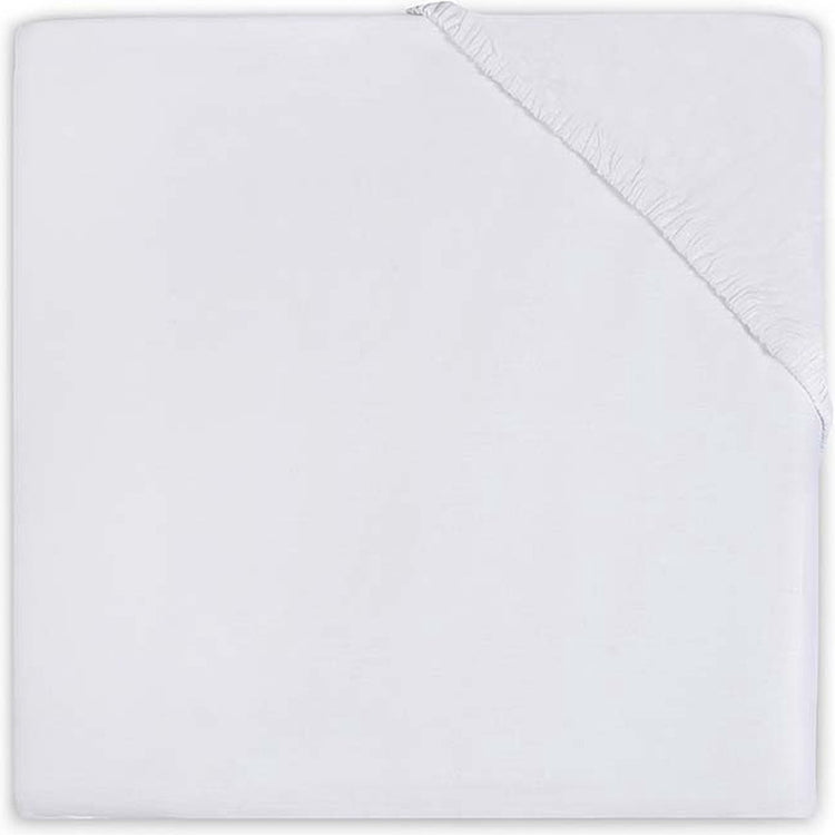Jollein Baby-Spannbettlaken aus Baumwolle, 40 x 80 x 90 cm – weiß
