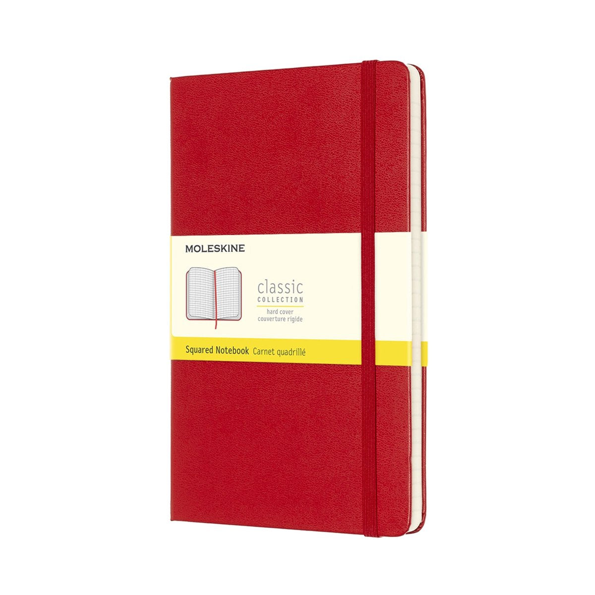 Klassisches Moleskine-Notizbuch – groß – Hardcover – kariert – rot