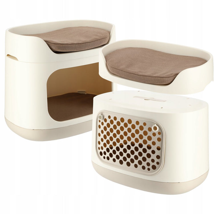 Curver Etagenbett-Katzenkorb – Beigebraun – 58 x 3 2 x 50 cm