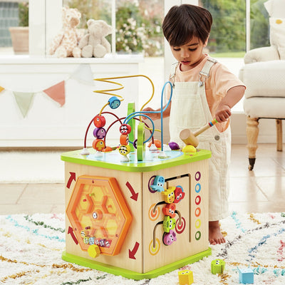 Hape Aktivitätswürfel Bauernhoftiere – Spielwürfel aus Holz mit 5 Spielseiten ab 12 Monaten
