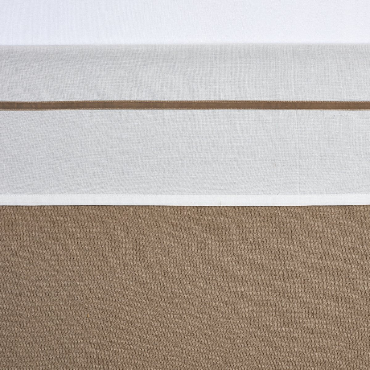 Meyco Babybettlaken mit Paspelierung – Taupe – 100 x 150 cm – 0,3 Tog
