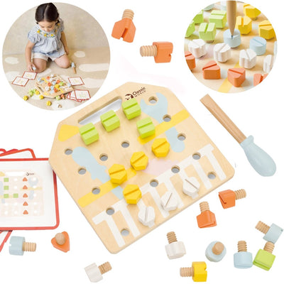 Klassiker World World Wooden Screw Board -Koordinierungsspiel, 27dlg.