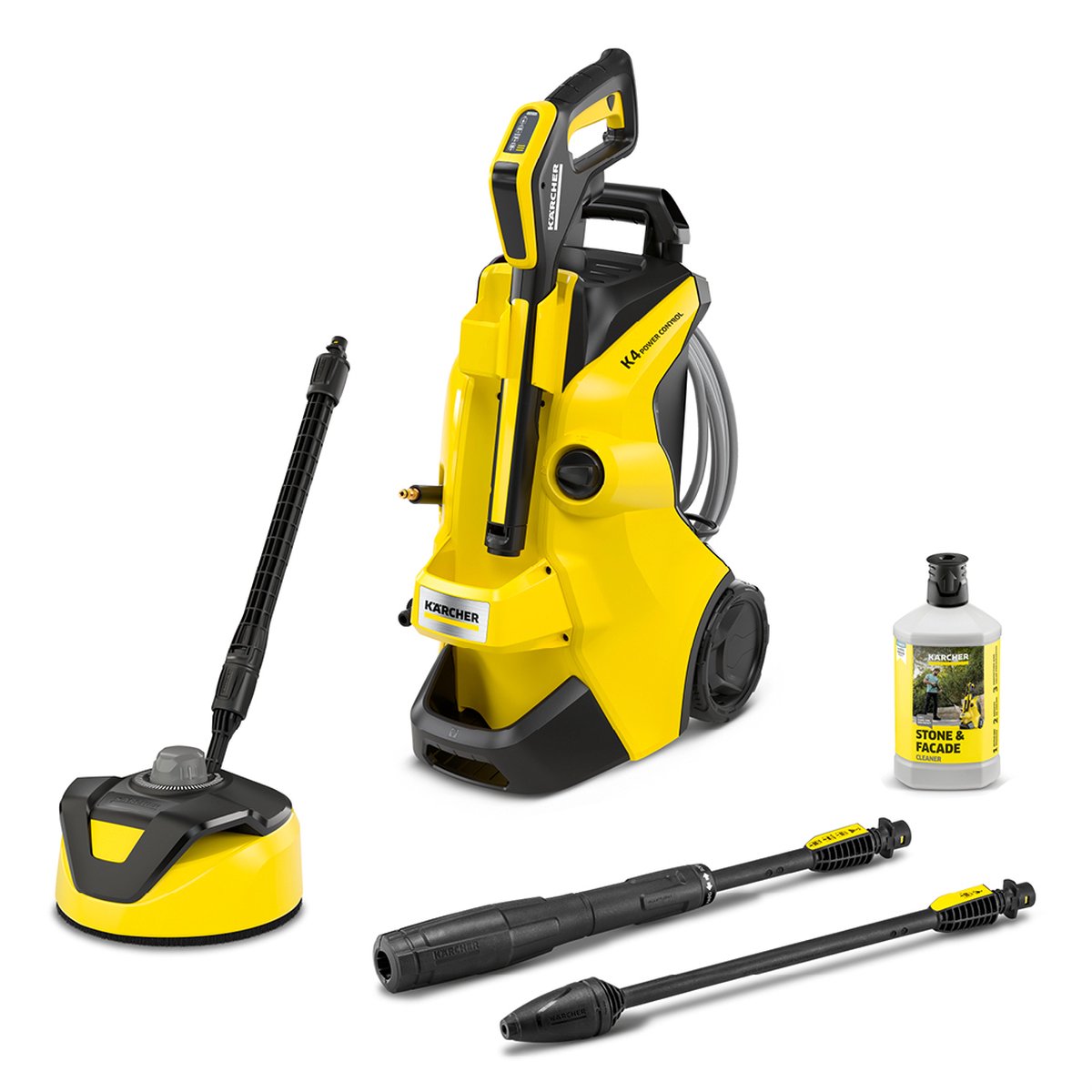 Kärcher K 4 Premium Power Control Flex Home Hochdruckreiniger – Premiumflex Hochdruckschlauch – 130 bar – 420 l h – 30 m2 h – Terrassenreiniger T 5 – geeignet für u. a. Auto - Fahrräder - Terrasse - Motorräder - Zaun und Gartenmöbel