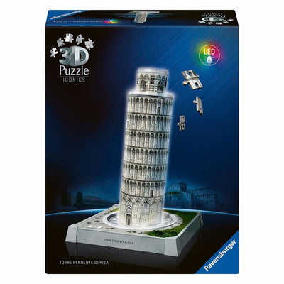 Ravensburger 3D-Puzzle Iconics Turm von Pisa – mit Licht – 231 Teile.