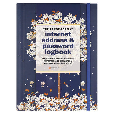 Comellopeter Pauper Peter Pauper Internet-Passwort-Logbuch – fallende Blüten – mit elastischem Verschluss – groß 16 x 21 cm