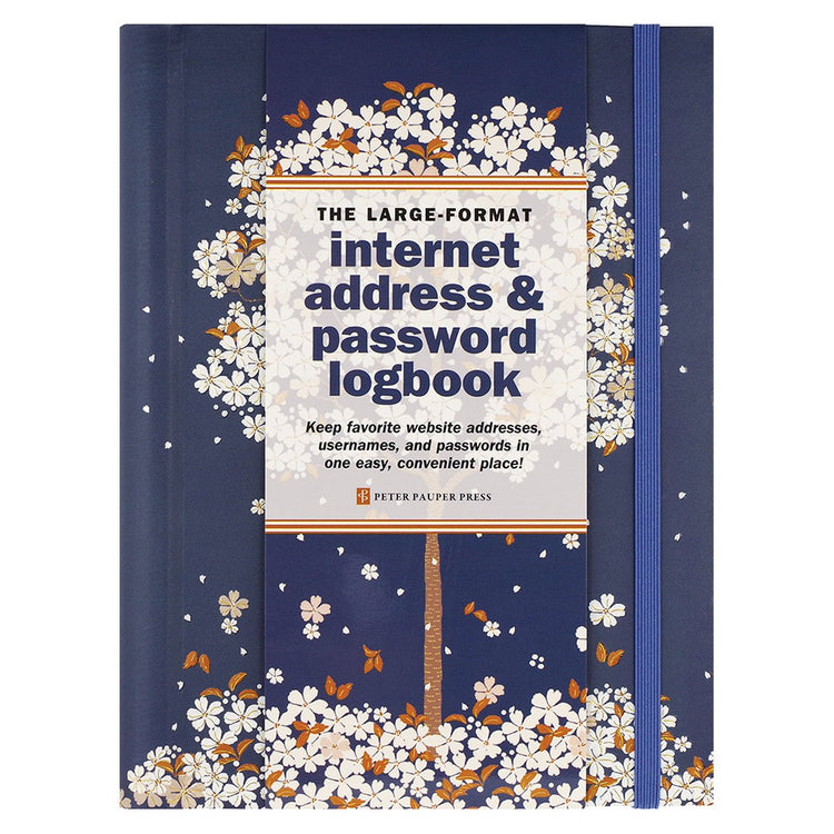 Comellopeter Pauper Peter Pauper Internet-Passwort-Logbuch – fallende Blüten – mit elastischem Verschluss – groß 16 x 21 cm