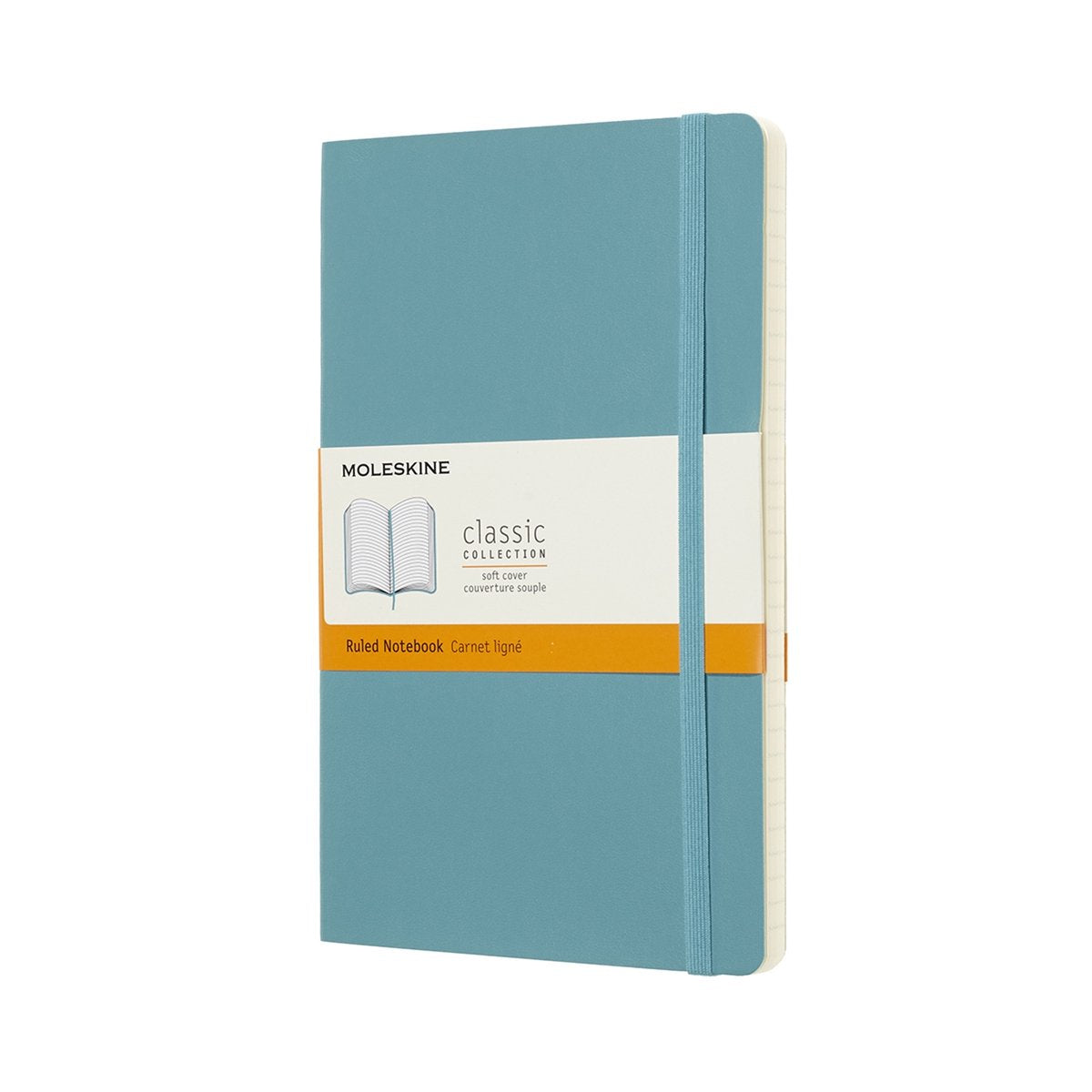 Klassisches Moleskine-Notizbuch – groß – Softcover – liniert – riffblau