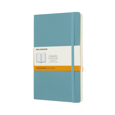 Klassisches Moleskine-Notizbuch – groß – Softcover – liniert – riffblau