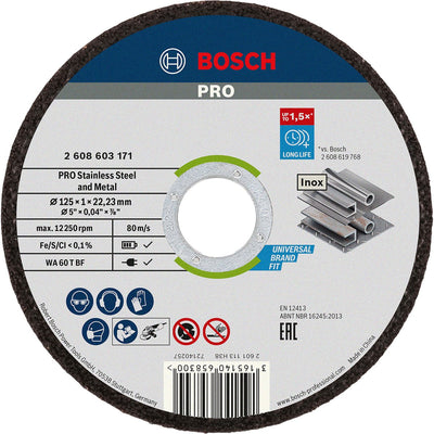 Bosch Zubehör Bosch Trennscheiben Metall Edelstahl 125mm x 1mm | pro 10 - 2608603255