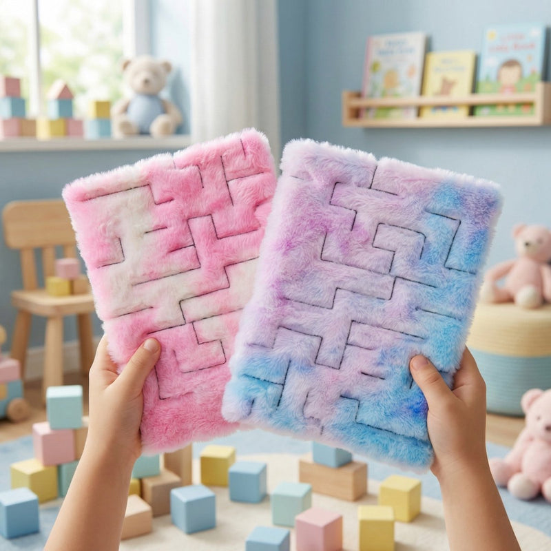 Eddy Toys flauschiges Labyrinth – 58820 – flauschiges Labyrinth mit weicher Außenschicht – kompaktes Labyrinthspiel – Spielzeug – 33 x 24 cm – 1 zufällige Farbe