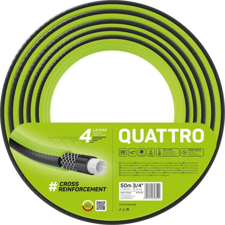 Cellfast Gartenschlauch Quattro 3 4 - 50 m 4 Lagen geflochtene Kreuze