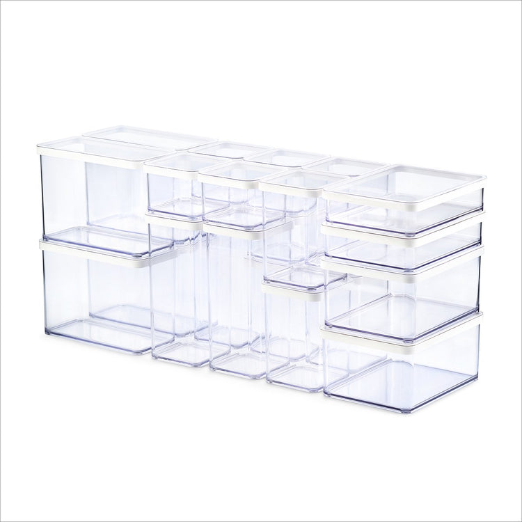 Rotho Loft – Set Premium Vorratsdosen 24-teilig – luftdicht – spülmaschinenfest – weiß