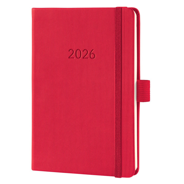 Sigel Wochenplaner 2026 Conceptum – Format A6 – Rot – Hardcover – SI-C2665