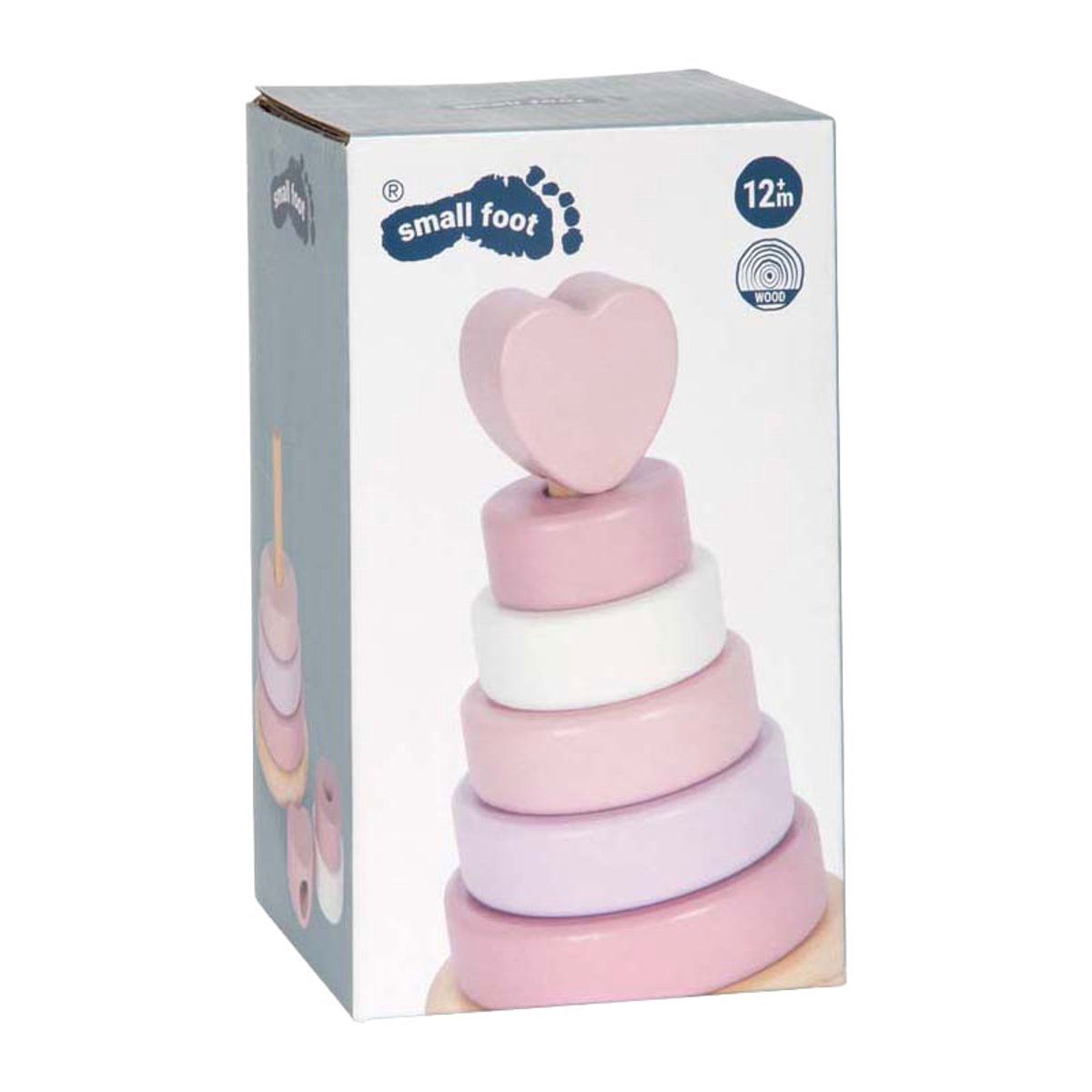 Small Foot - Stapelturm aus Holz rosa - 7-tlg.