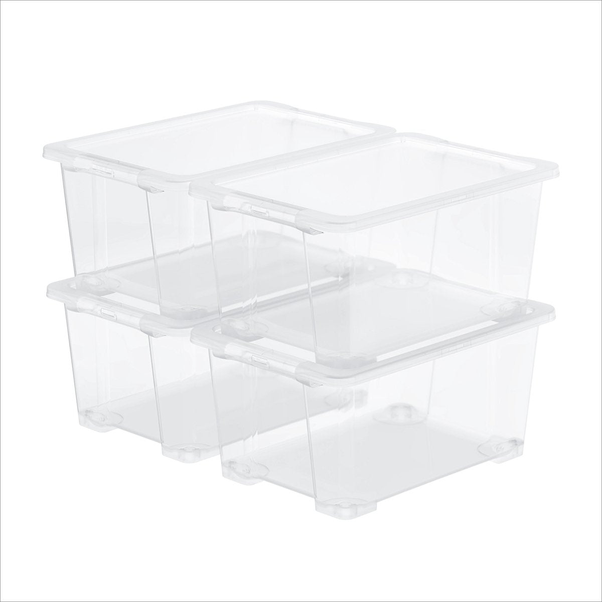 Rotho Core Basic Aufbewahrungsbox - 4er-Set - stapelbar - 44 ltr
