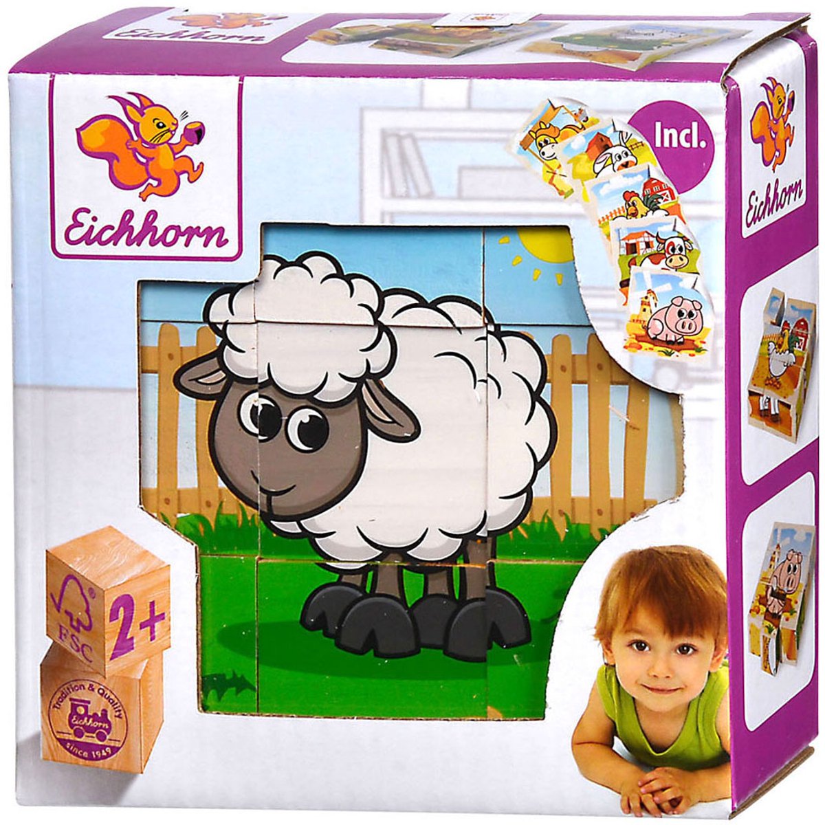 Eichhorn Holzblock Puzzle Farm