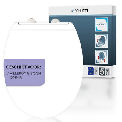Schütte WC-Sitz 82801 pro 9 - Fallbremse - abnehmbar - passend für Villeroy Boch Omnia - Belastbarkeit bis 250 kg