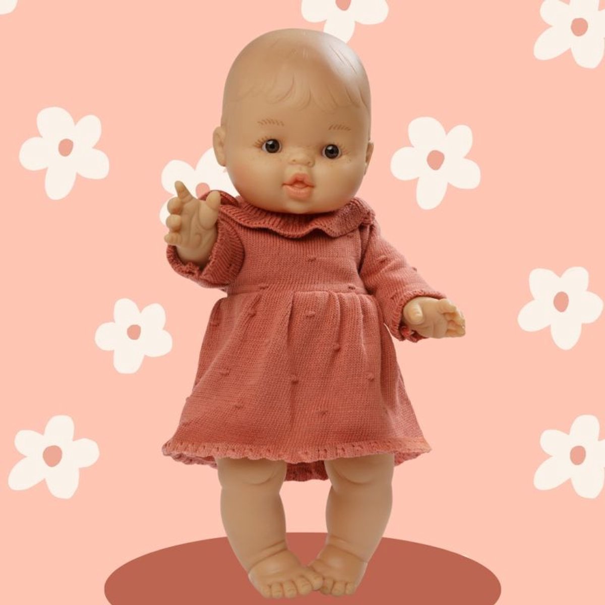 Heless Dolls Strickkleid Pfirsich, 28-35 cm