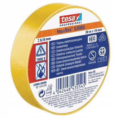 Tesa Professional 1064504 – Tesa 53988 Elektronik-Isolierband 20 m 19 mm gelb | 10 Stück