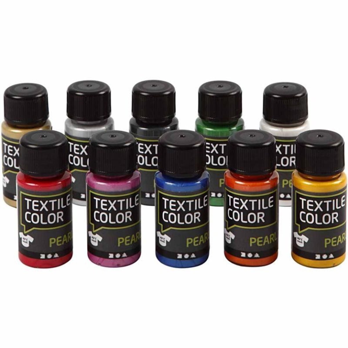 Textilfarbe verschiedene Farben, 10x50ml.