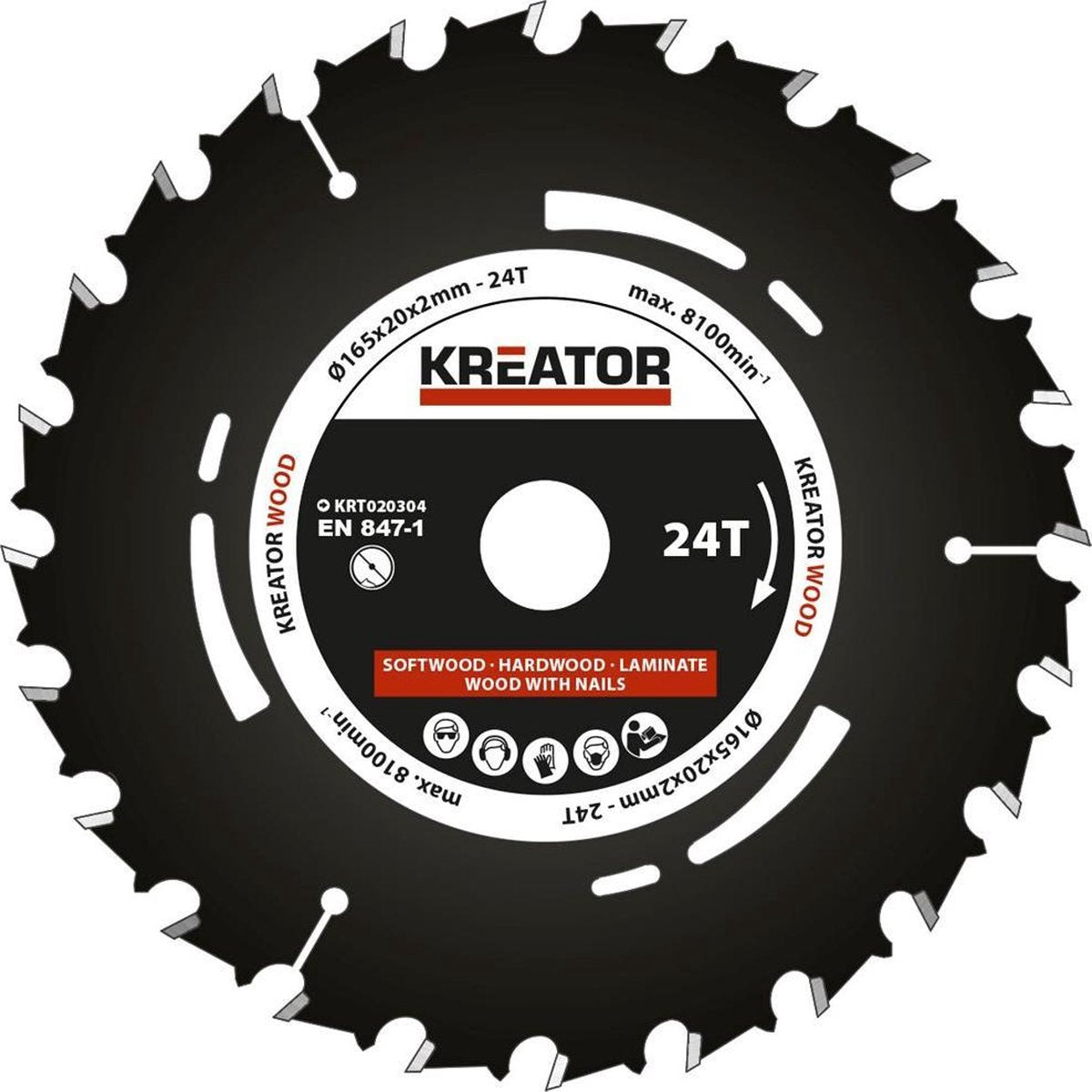 Kreator krt020304 Tauchsägeblatt 165 mm – 24t
