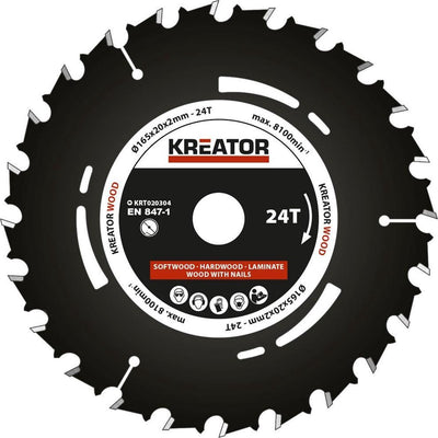 Kreator krt020304 Tauchsägeblatt 165 mm – 24t